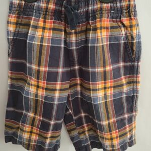 Gymboree Kids Plaid Shorts in Navy, Orange, and Yellow